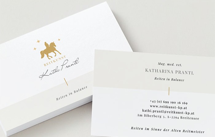 VK Design - Visitenkarten für Reitkunst Kathi Prantl