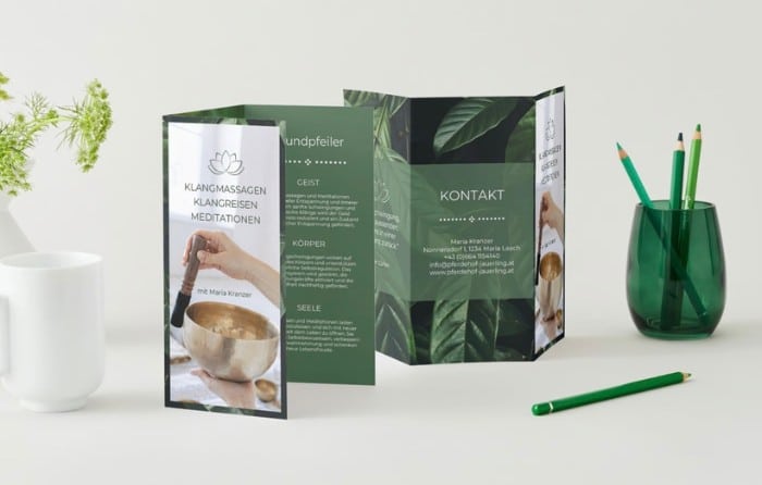 VK Design - Folderdesign für Maria Kranzer Meditation